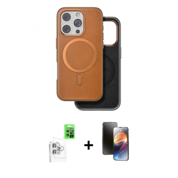 MARSİLYAN™- iPhone 16 Pro Max Kılıf Pusula Işık Koleksiyonu - Siyah 3D Antistatik Mat Seramik Nano Ekran Koruyucu + Raze Metal Kamera Lens - BZ