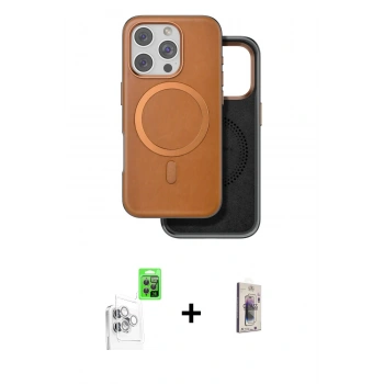 MARSİLYAN™- iPhone 16 Pro Max Kılıf Pusula Işık Koleksiyonu - Siyah Bilvis 3D Cam Ekran Koruyucu + Raze Metal Kamera Lens - BZ