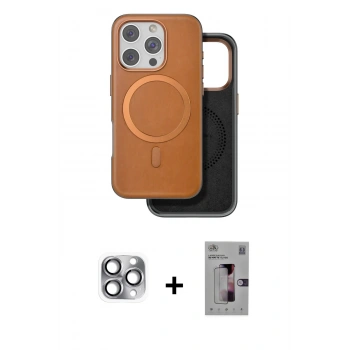 MARSİLYAN™- iPhone 16 Pro Max Kılıf Pusula Işık Koleksiyonu - Siyah Bilvis 3D Mat Cam Ekran Koruyucu + Pers Alüminyum Kamera Lens - GI