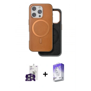 MARSİLYAN™- iPhone 16 Pro Max Kılıf Pusula Işık Koleksiyonu - Siyah Bilvis 5in1 3D Magic Cam Ekran Koruyucu + Bilvis Titan Kamera Lens - GS
