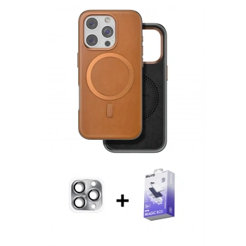 MARSİLYAN™- iPhone 16 Pro Max Kılıf Pusula Işık Koleksiyonu - Siyah Bilvis 5in1 5D Magic Hayalet Cam Ekran Koruyucu + Pers Alüminyum Kamera Lens - GI