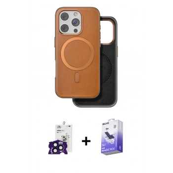 MARSİLYAN™- iPhone 16 Pro Max Kılıf Pusula Işık Koleksiyonu - Siyah Bilvis 5in1 5D Magic Hayalet Cam Ekran Koruyucu + Bilvis Titan Kamera Lens - SH