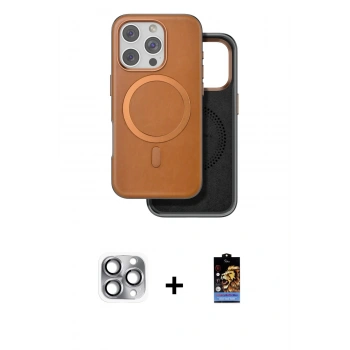 MARSİLYAN™- iPhone 16 Pro Max Kılıf Pusula Işık Koleksiyonu - Siyah Buffer Hayalet Cam Ekran Koruyucu + Pers Alüminyum Kamera Lens - GI