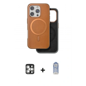 MARSİLYAN™- iPhone 16 Pro Max Kılıf Pusula Işık Koleksiyonu - Siyah Joko Magic 5D Cam + PVD Metal Kamera Lens - GS