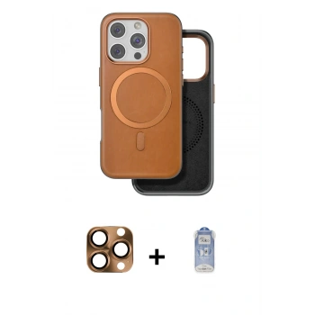 MARSİLYAN™- iPhone 16 Pro Max Kılıf Pusula Işık Koleksiyonu - Siyah Joko Magic 5D Cam + Pers Alüminyum Kamera Lens - CLTM