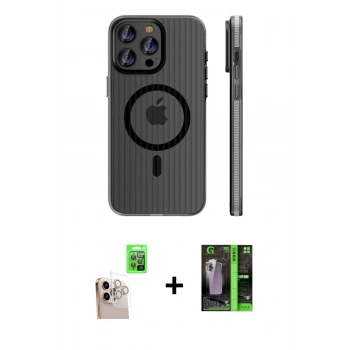 MARSİLYAN™- iPhone 16 Pro Max Kılıf Pusula Minimal Koleksiyonu - Şeffaf 360 Full Body Arka Koruyucu + Raze Metal Kamera Lens - NLGY