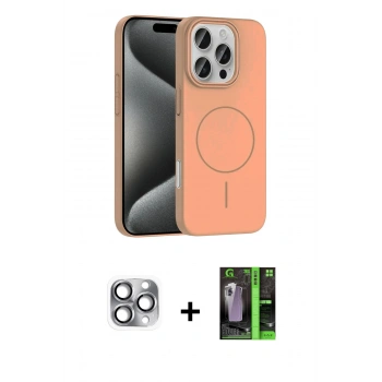 MARSİLYAN™- iPhone 16 Pro Max Kılıf Siluet Doku Özel Seri - Şeffaf 360 Full Body Arka Koruyucu + Pers Alüminyum Kamera Lens - GI
