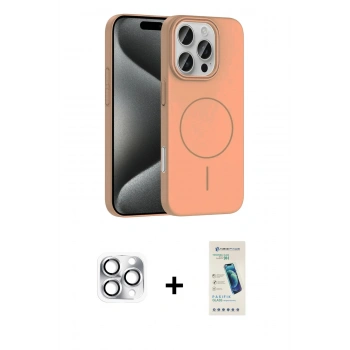 MARSİLYAN™- iPhone 16 Pro Max Kılıf Siluet Doku Özel Seri - Şeffaf Pasifik Cam Ekran Koruyucu + Pers Alüminyum Kamera Lens - GS