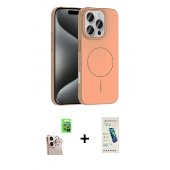 MARSİLYAN™- iPhone 16 Pro Max Kılıf Siluet Doku Özel Seri - Şeffaf Pasifik Cam Ekran Koruyucu + Raze Metal Kamera Lens - NLGY