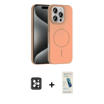 MARSİLYAN™- iPhone 16 Pro Max Kılıf Siluet Doku Özel Seri - Şeffaf Pasifik Cam Ekran Koruyucu + PVD Metal Kamera Lens - SH