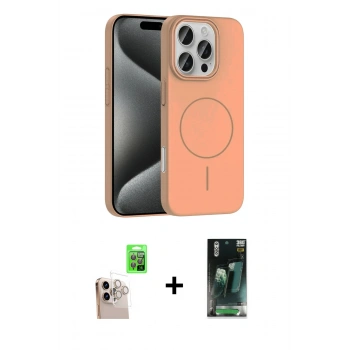 MARSİLYAN™- iPhone 16 Pro Max Kılıf Siluet Doku Özel Seri - Siyah 360 Mat Full Body Arka Koruyucu + Raze Metal Kamera Lens - NLGY