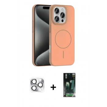 MARSİLYAN™- iPhone 16 Pro Max Kılıf Siluet Doku Özel Seri - Siyah 360 Mat Full Body Arka Koruyucu + Pers Alüminyum Kamera Lens - GS