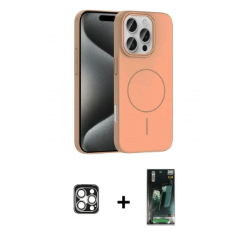 MARSİLYAN™- iPhone 16 Pro Max Kılıf Siluet Doku Özel Seri - Siyah 360 Mat Full Body Arka Koruyucu + PVD Metal Kamera Lens - GS