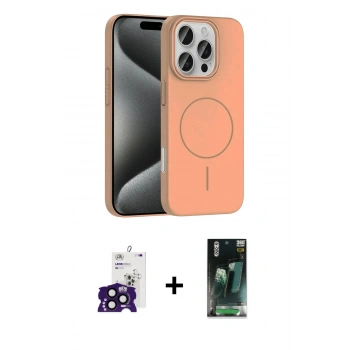MARSİLYAN™- iPhone 16 Pro Max Kılıf Siluet Doku Özel Seri - Siyah 360 Mat Full Body Arka Koruyucu + Bilvis Titan Kamera Lens - SH