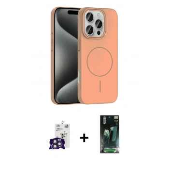 MARSİLYAN™- iPhone 16 Pro Max Kılıf Siluet Doku Özel Seri - Siyah 360 Mat Full Body Arka Koruyucu + Bilvis Titan Kamera Lens - TMGI