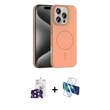 MARSİLYAN™- iPhone 16 Pro Max Kılıf Siluet Doku Özel Seri - Siyah 3D Antistatik Cam Ekran Koruyucu + Bilvis Titan Kamera Lens - SH