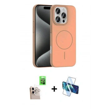 MARSİLYAN™- iPhone 16 Pro Max Kılıf Siluet Doku Özel Seri - Siyah 3D Antistatik Cam Ekran Koruyucu + Raze Metal Kamera Lens - NLGY