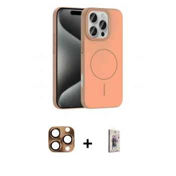 MARSİLYAN™- iPhone 16 Pro Max Kılıf Siluet Doku Özel Seri - Siyah Bilvis 3D Cam Ekran Koruyucu + Pers Alüminyum Kamera Lens - CLTM