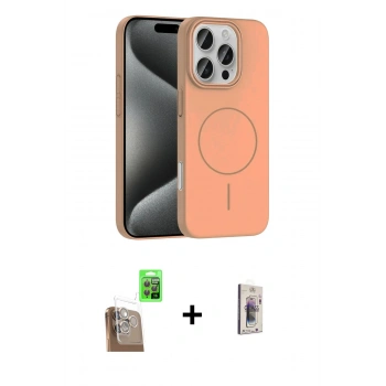 MARSİLYAN™- iPhone 16 Pro Max Kılıf Siluet Doku Özel Seri - Siyah Bilvis 3D Cam Ekran Koruyucu + Raze Metal Kamera Lens - CLTM