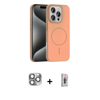 MARSİLYAN™- iPhone 16 Pro Max Kılıf Siluet Doku Özel Seri - Siyah Bilvis 3D Cam Ekran Koruyucu + Pers Alüminyum Kamera Lens - GI