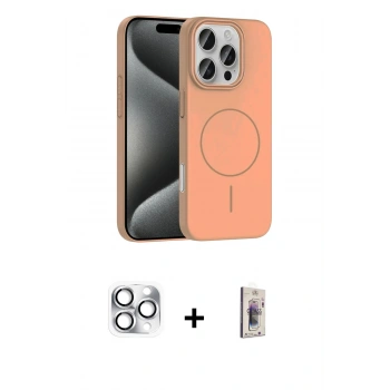 MARSİLYAN™- iPhone 16 Pro Max Kılıf Siluet Doku Özel Seri - Siyah Bilvis 3D Cam Ekran Koruyucu + Pers Alüminyum Kamera Lens - GS