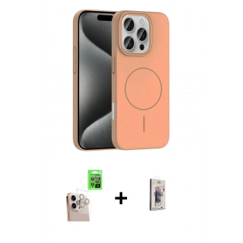 MARSİLYAN™- iPhone 16 Pro Max Kılıf Siluet Doku Özel Seri - Siyah Bilvis 3D Cam Ekran Koruyucu + Raze Metal Kamera Lens - NLGY