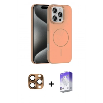 MARSİLYAN™- iPhone 16 Pro Max Kılıf Siluet Doku Özel Seri - Siyah Bilvis 5in1 3D Magic Cam Ekran Koruyucu + Pers Alüminyum Kamera Lens - CLTM