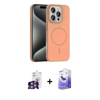 MARSİLYAN™- iPhone 16 Pro Max Kılıf Siluet Doku Özel Seri - Siyah Bilvis 5in1 5D Magic Hayalet Cam Ekran Koruyucu + Bilvis Titan Kamera Lens - GS