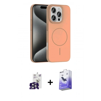 MARSİLYAN™- iPhone 16 Pro Max Kılıf Siluet Doku Özel Seri - Siyah Bilvis 5in1 5D Magic Hayalet Cam Ekran Koruyucu + Bilvis Titan Kamera Lens - TMGI