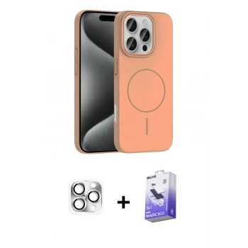 MARSİLYAN™- iPhone 16 Pro Max Kılıf Siluet Doku Özel Seri - Siyah Bilvis 5in1 5D Magic Hayalet Cam Ekran Koruyucu + Pers Alüminyum Kamera Lens - GS