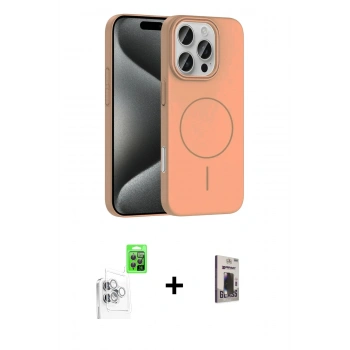 MARSİLYAN™- iPhone 16 Pro Max Kılıf Siluet Doku Özel Seri - Siyah Bilvis Hayalet Cam Ekran Koruyucu + Raze Metal Kamera Lens - BZ
