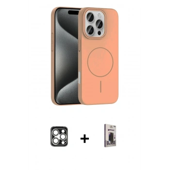 MARSİLYAN™- iPhone 16 Pro Max Kılıf Siluet Doku Özel Seri - Siyah Bilvis Hayalet Cam Ekran Koruyucu + PVD Metal Kamera Lens - GS