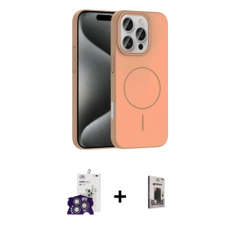 MARSİLYAN™- iPhone 16 Pro Max Kılıf Siluet Doku Özel Seri - Siyah Bilvis Hayalet Cam Ekran Koruyucu + Bilvis Titan Kamera Lens - GS