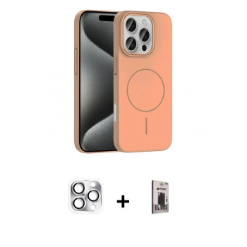 MARSİLYAN™- iPhone 16 Pro Max Kılıf Siluet Doku Özel Seri - Siyah Bilvis Hayalet Cam Ekran Koruyucu + Pers Alüminyum Kamera Lens - GS