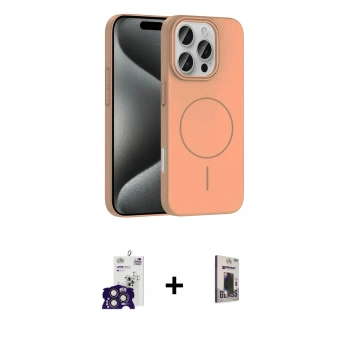 MARSİLYAN™- iPhone 16 Pro Max Kılıf Siluet Doku Özel Seri - Siyah Bilvis Hayalet Cam Ekran Koruyucu + Bilvis Titan Kamera Lens - TMGI