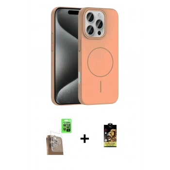 MARSİLYAN™- iPhone 16 Pro Max Kılıf Siluet Doku Özel Seri - Siyah Buffer Cam Ekran Koruyucu + Raze Metal Kamera Lens - CLTM