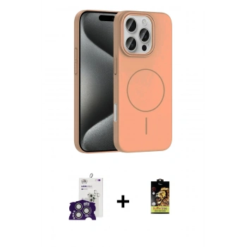 MARSİLYAN™- iPhone 16 Pro Max Kılıf Siluet Doku Özel Seri - Siyah Buffer Cam Ekran Koruyucu + Bilvis Titan Kamera Lens - GS