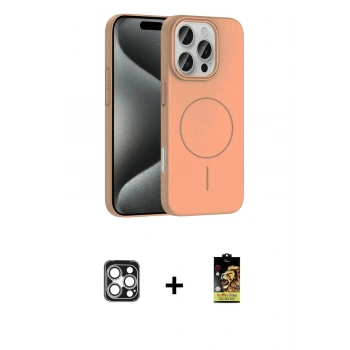 MARSİLYAN™- iPhone 16 Pro Max Kılıf Siluet Doku Özel Seri - Siyah Buffer Cam Ekran Koruyucu + PVD Metal Kamera Lens - GS