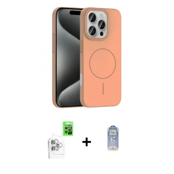 MARSİLYAN™- iPhone 16 Pro Max Kılıf Siluet Doku Özel Seri - Siyah Joko Magic 5D Cam + Raze Metal Kamera Lens - BZ