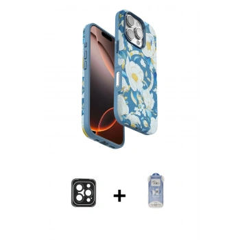 MARSİLYAN™- iPhone 16 Pro Max Kılıf Siluet Doku - Siyah Joko Magic 5D Cam + PVD Metal Kamera Lens - SH