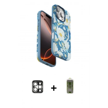 MARSİLYAN™- iPhone 16 Pro Max Kılıf Siluet Doku - Siyah Joko Magic 5D Hayalet Cam + PVD Metal Kamera Lens - GS