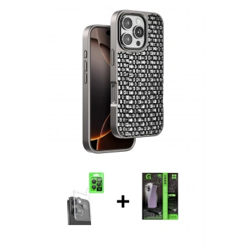 MARSİLYAN™- iPhone 16 Pro Max Kılıf Siluet Form Serisi - Şeffaf 360 Full Body Arka Koruyucu + Raze Metal Kamera Lens - SH
