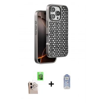 MARSİLYAN™- iPhone 16 Pro Max Kılıf Siluet Form Serisi - Siyah Joko Magic 5D Cam + Raze Metal Kamera Lens - NLGY