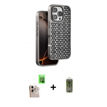 MARSİLYAN™- iPhone 16 Pro Max Kılıf Siluet Form Serisi - Siyah Joko Magic 5D Hayalet Cam + Raze Metal Kamera Lens - NLGY