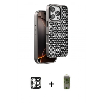 MARSİLYAN™- iPhone 16 Pro Max Kılıf Siluet Form Serisi - Siyah Joko Magic 5D Hayalet Cam + PVD Metal Kamera Lens - GS