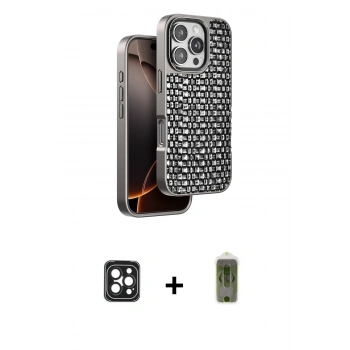 MARSİLYAN™- iPhone 16 Pro Max Kılıf Siluet Form Serisi - Siyah Joko Magic 5D Hayalet Cam + PVD Metal Kamera Lens - SH