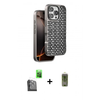 MARSİLYAN™- iPhone 16 Pro Max Kılıf Siluet Form Serisi - Siyah Joko Magic 5D Hayalet Cam + Raze Metal Kamera Lens - SH