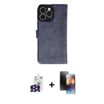 MARSİLYAN™- iPhone 16 Pro Max Kılıf Siluet Işık Serisi - Siyah 3D Antistatik Mat Seramik Nano Ekran Koruyucu + Bilvis Titan Kamera Lens - TMGI