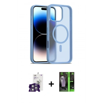 MARSİLYAN™- iPhone 16 Pro Max Kılıf Siluet Minimal Prime - Şeffaf 360 Full Body Arka Koruyucu + Bilvis Titan Kamera Lens - GS