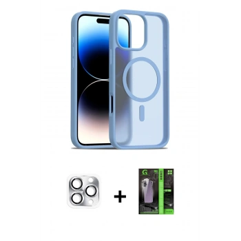 MARSİLYAN™- iPhone 16 Pro Max Kılıf Siluet Minimal Prime - Şeffaf 360 Full Body Arka Koruyucu + Pers Alüminyum Kamera Lens - GS